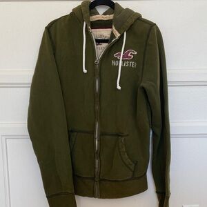 Hollister Dark Green Hoodie with Logo